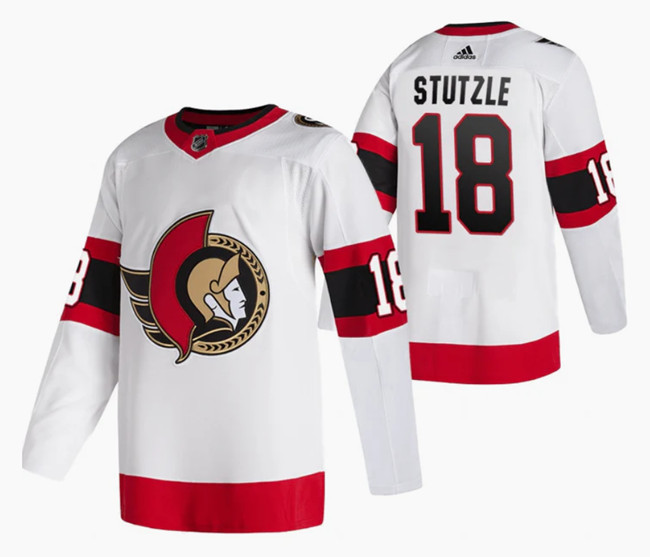 Men's Ottawa Senators #18 Tim Stutzle White Stitched Jersey